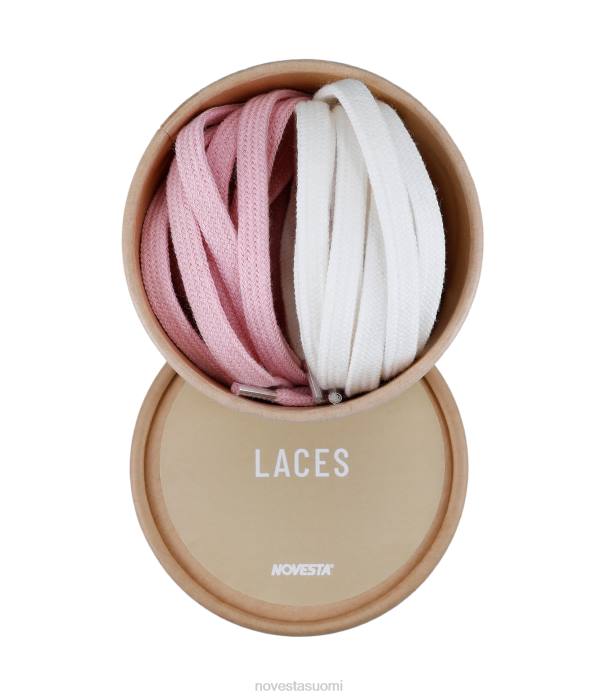 XB28311 Novesta puuvillakengännauhat 10 valkoinen/03 ruz Lisätarvikkeet