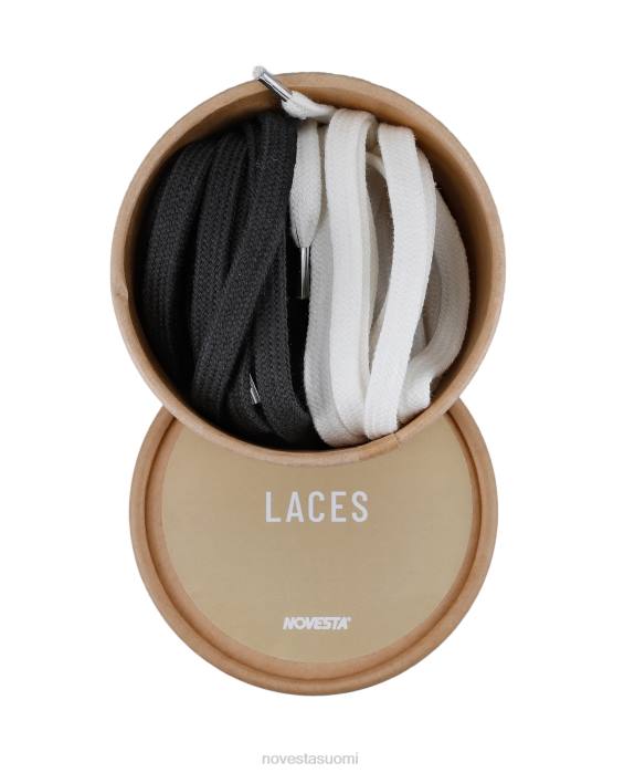 XB28314 Novesta puuvillaiset kengännauhat 10 valkoinen/60 musta Lisätarvikkeet